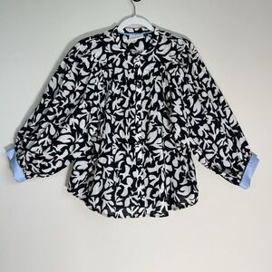 Anthropologie Danielle Kroll Womens Whismy Bird Button Up Blouse Top Size Medium